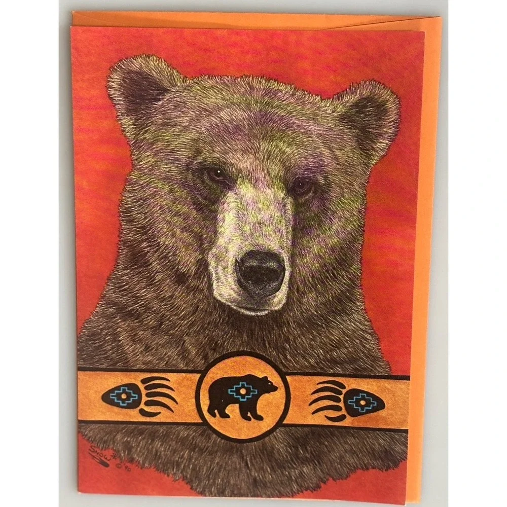 8 Vtg Wildlife Note Cards w Envelopes Cougar Eagle Bear Buffalo Blank Inside 5x7